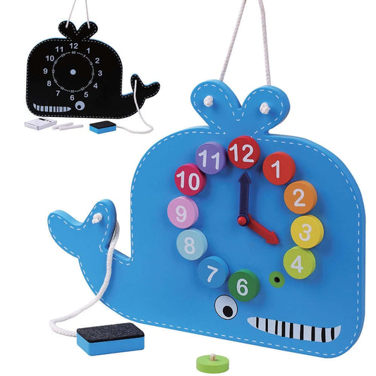 Blue Whale Clock and Blackboard