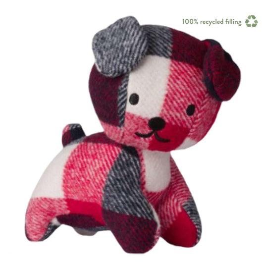 Snuffy 21cm Blue and Red Check Tartan Plush