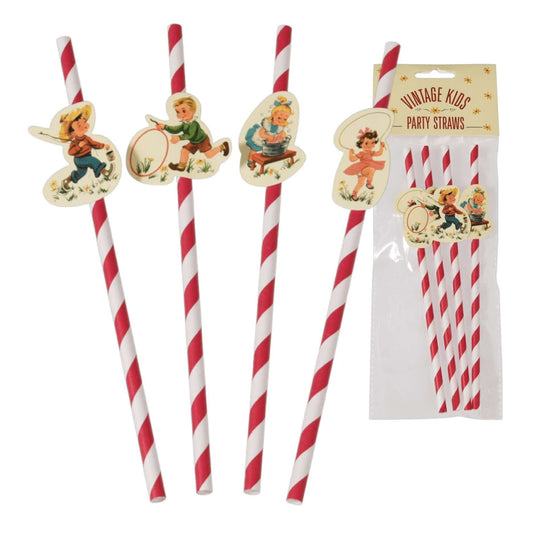 Party Straws- Vintage Kids