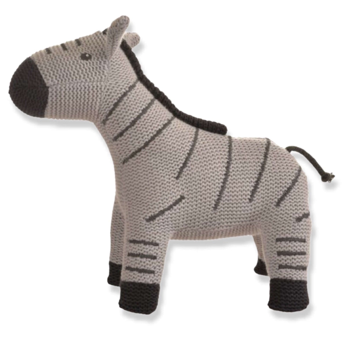Knitted Zebulon Zebra Soft Toy